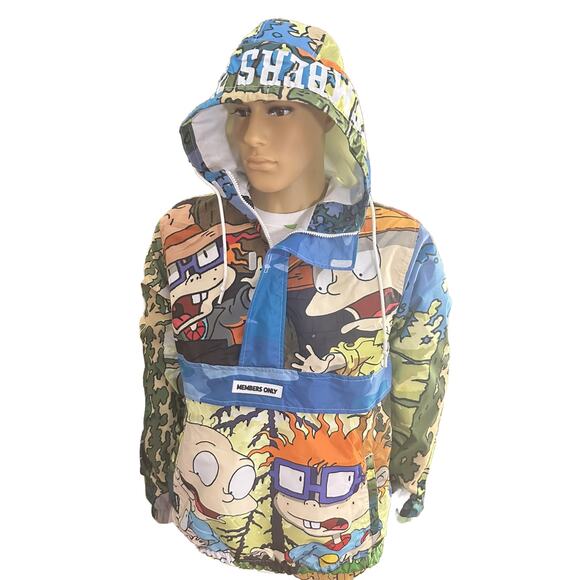 Members Only Nickelodeon Rugrats 1/2 Zip Pullover Windbreaker Mens Sz Medium Y2K - Picture 8 of 14